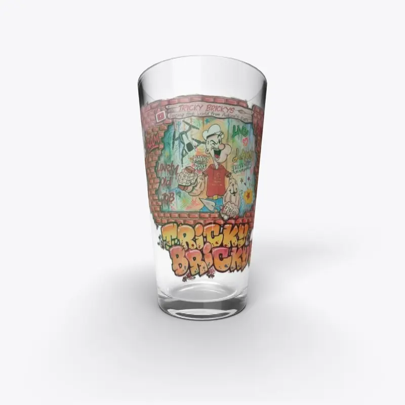 TRICKY BRICKY MEGA PINT GLASS